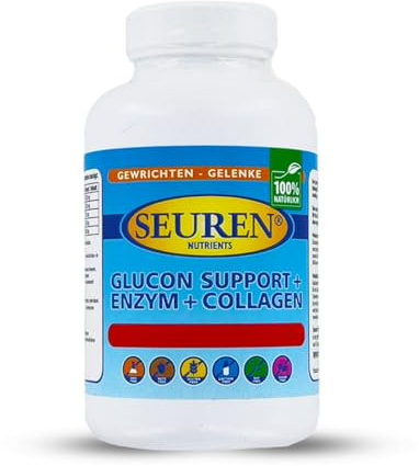Seuren Nutrients | Glucon support + Enzym + Collagen 200 Tabletten | Glucosamin | Glutenfrei | Laktosefrei | Zuckerfrei | 100% natürlich