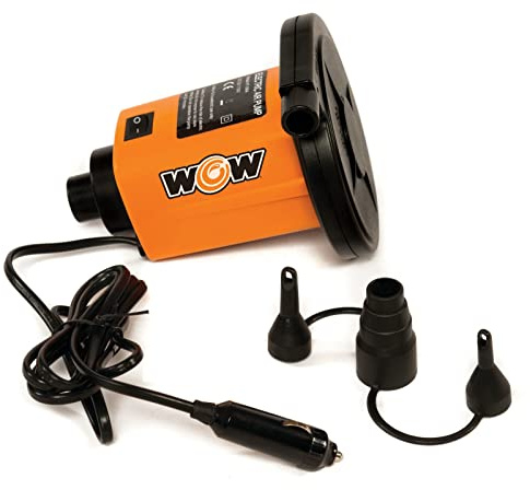 WOW Sports Electric Air Inflator, Air Pumps for Inflatables, Towables and Others, Comes with DC Power Adapter and Cord, 1.0 PSI
