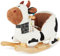 Bieco Plüsch Schaukeltier Kuh 'Bauernhof'| Kinder Schaukelstuhl | Sicherheitsgurt | Baby Schaukel | Schaukel Kleinkind | Schaukeltier Baby Zimmer | Baby Schaukelwippe ab 9 Monate | Schaukelpferd Holz