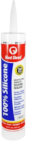 Red Devil 0816 100% Silicone Sealant Architectural Grade, 9.8 oz., White, 1 Pack