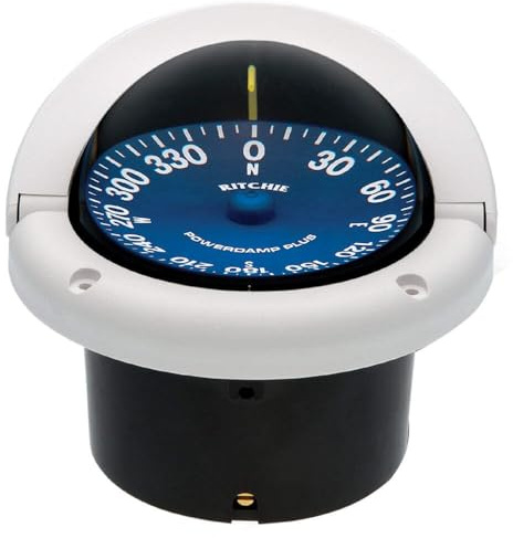 Ritchie Navigation SS-1002W Supersport Flush Mount Compass, White with Blue Dial, 3-3/4-Inch, Model:3003.2278