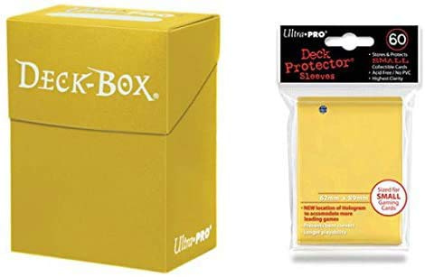 Ultra Pro Deck Box + 60 Small Size Protector Sleeves - Gelb - Yellow - Yu-Gi-Oh! - Japanese Mini