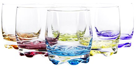 Red Co. Vibrant Splash Water/Beverage Glasses, 9.75 Ounce (6)