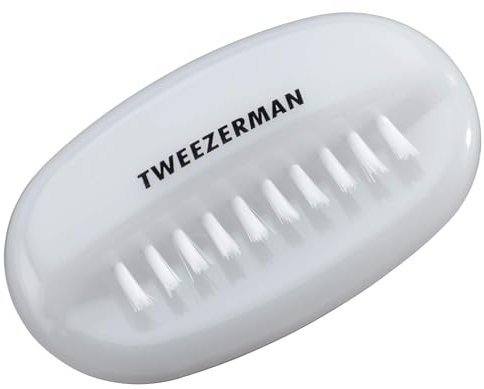 TWEEZERMAN Nagelbürste Dual (Zwei Borsten, Reinigungsbürste für Fingernägel und Hände, stark und robust, Schmutz und Ablagerungen entfernen), Weiß