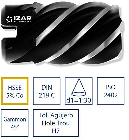 Izar 2314 - Escariador maquina hueco 2314 hhse din 219 contactos diámetro 38