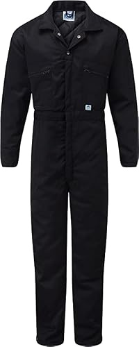 Blue Castle Heavy Duty Polyester Cotton Budget Stud Front Coveralls Overalls Boiler Suit Plumber Suit Work Wear (Small)