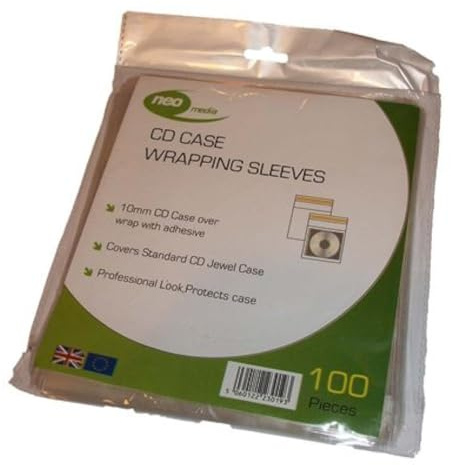 100 - Standard CD-fodral omslag - självhäftande cellofanhylsor