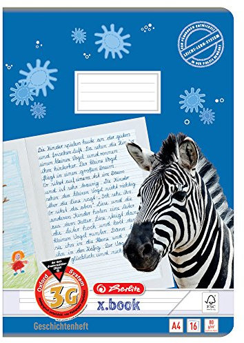 Herlitz Geschichtenheft x.book A4, Lineatur 3G, 3. Klasse, 16 Blatt, 10 Stück
