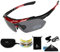 FREE SOLDIER Sportbrille Polaroid Sonnenbrille Herren Fahrradbrille 5 in 1 Taktische Militärische MTB Brille Laufbrille zum Radfahren Fahrt Wandern Fischen Outdoor-Aktivitäten(Rot)
