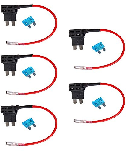 Mintice™ 5 X 12V Auto Standard Flachsicherungsadapter Sicherungshalter für Spannungsabgriff KFZ Flachsicherungen Autosicherungs