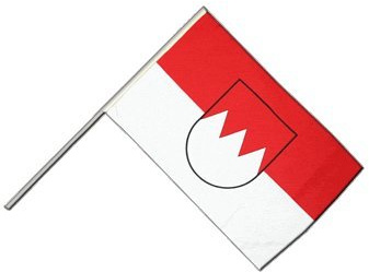 Flaggenfritze® Große Stockflagge Schwenkflagge Deutschland Franken - 60 x 90 cm