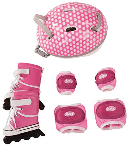 Götz 3402277 Inline-Skates Set - Inliner Venice Beach Puppenbekleidung Gr. XL - 7-teiliges Bekleidungs- und Zubehörset für Stehpuppen von 45-50 cm