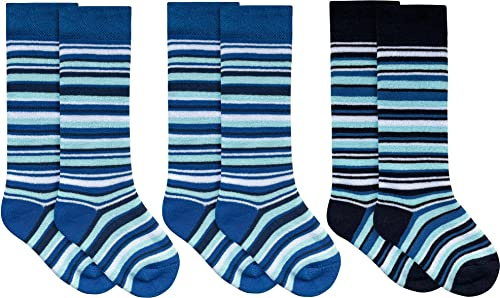 3 Paar Verspielte Ringel Thermo Kniestrümpfe - Wintersocken für Kinder