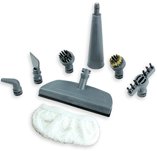 Qualtex First4spares Brush Nozzle and Window Cleaning Pad Tool Accessory Pack for VAX Steam Cleaners, White/Grey