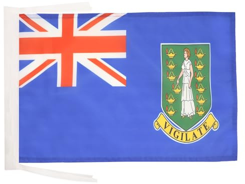 AZ FLAG Drapeau Iles Vierges britanniques 45x30 cm Cordelettes | Usage intérieur et extérieur Drapeau décoratif anglais British Virgin Islands coutures doubles et bords renforcés