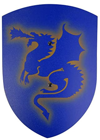 Ritterschild aus Holz Vah 203 Drache blau klein