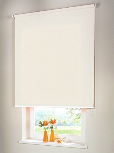 Hochwertiges Sichtschutzrollo Mittelzugrollo Springrollo Rollo Sichtschutz 55 x 220 cm / 55x220 cm creme // Sichtschutzrollo/Sichtschutz-Rollo/Fensterrollo