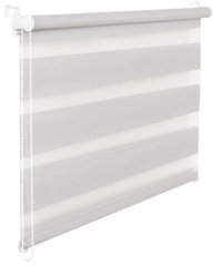 DOPPELROLLO DUOROLLO 75 CM BREIT 200 CM LANG GRAU INKL. SEILZUG FENSTERROLLO KLEMMROLLO JALOUSIE