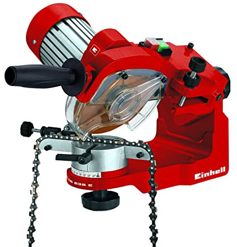 Einhell GC-CS 235 E Sägekettenschärfgerät (235 W, 3.000 1/min, Kettenspannvorr., Schleifscheibe, Beleuchtung, schwenkb. Schleifkopf, Tiefenbegrenzung)