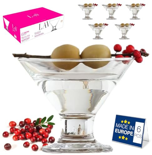 LAV Crema de cristal helado de postre Bowl - 165 ml - Pack de 6 tazones de helado Copas