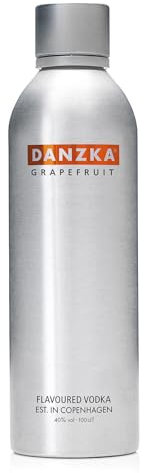 DANZKA Grapefruit – 1 L Premium Vodka mit 40 % vol. – Aluminiumflasche im Skandinavisches Design est. in Copenhagen