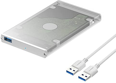 SABRENT Case SSD/HDD Hard Disk Esterno da SATA 2.5 pollici a USB 3.0 Gen 1, Custodia per disco rigido esterno, Adattatore per disco rigido da 7/9,5mm, [Supporto UASP SATA I II III] argento(EC-UM30)