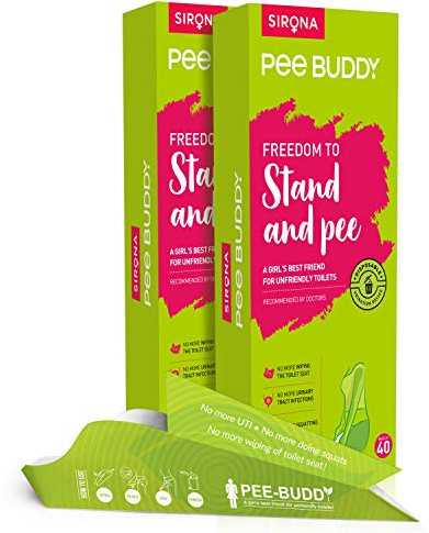 PEE BUDDY - Embudos desechables para mujeres y niñas, portátil, a prueba de fugas, inodoros públicos, viajes, camping, senderismo y actividades al aire libre, 40 unidades (paquete de 1)