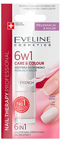 Eveline Cosmetics Nageltherapie Professioneller Farb- & Stärkender Nagelconditioner - 5ml mit Colour&Double Strong Komplex, Silizium, Calcium & Ölen für Pflege und langanhaltenden Schutz