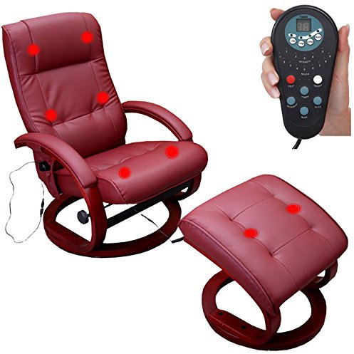 Mendler Massage-Fernsehsessel Pescatori II, Relaxsessel Massagesessel, Massagefunktion - Bordeaux