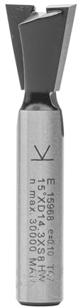 ENT 15968 Gratfräser HW, Schaft (S) 8 mm, Durchmesser (D) 14,3 mm, NL 13,5 mm, E 15°, SL 32 mm, ohne Vorschneider