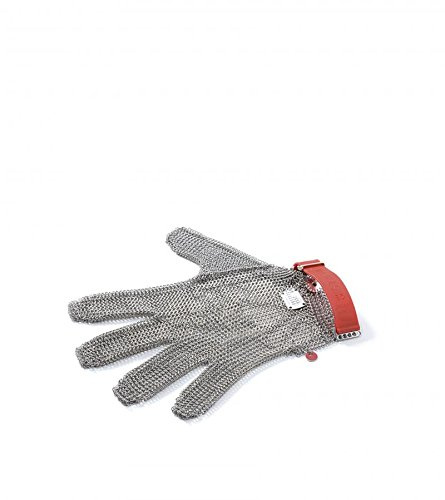 triangle Kettenhandschuh Edelstahl - Austernhandschuh Größe L | Schnittschutz & Stichschutz beim Austern öffnen und Fleisch schneiden - spülmaschinengeeignet, mit Ersatzarmband