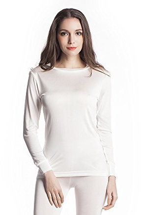 Pura seda Jasmine seda se–oras cuello redondo tŽrmica Top del chaleco de Marfil (extra grande)