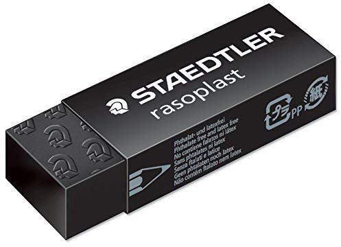 Staedtler Rasoplast Plástico Negro Borrador Goma [Paquete de 3]