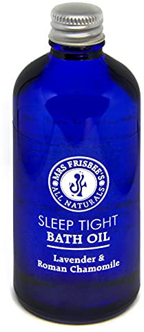 Sleep Tight Aromatherapy Bath Oil with Lavender and Roman Chamomile Pure Essential Oils, Jojoba Seed Oil, Sunflower Seed Oil and Natural Vitamin E/Handmade/Natural/Vegan/Cruelty Free