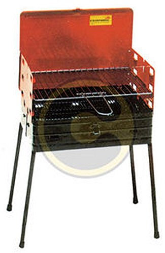 Barbecue Rettangolare Richiudubile A Valigetta, Griglia In Acciaio Cromato E Piedini Gommati.