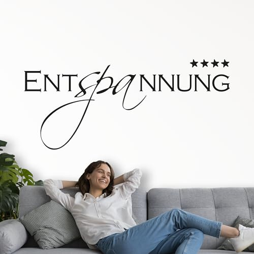 GRAZDesign Wandtattoo Bad Entspannung, Wandaufkleber Badezimmer Wand Aufkleber - 91x40cm / 070 schwarz
