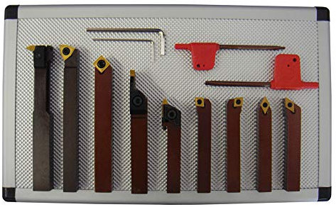 paulimot Drehmeißel-Set mit Wendeplatten, 10 mm, 9-teilig