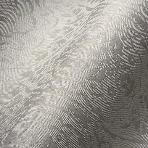 A.S. Création Architects Paper Textiltapete Tessuto 2 Tapete mit Ornamenten barock 10,05 m x 0,53 m beige creme Made in Germany 961955 96195-5