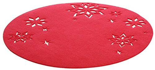 Geschenkestadl 4 er Set Platzdecke Weihnachten Platzsets ausgestanzte Sterne Weihnachtsstern Filz Dekoration