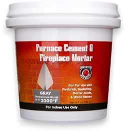 Meeco's Red Devil 1352 Gray Furnace Cement & Fireplace Mortar - High-Temperature Silicate Cement for FireBrick, Gasketing, Mortar Joints & Wood Stoves (8 fl oz) - Ready to Use - Made in the USA