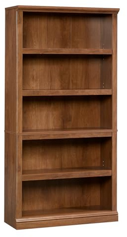 Sauder 5-Shelf Split Bookcase/ Book shelf, Oiled Oak finish