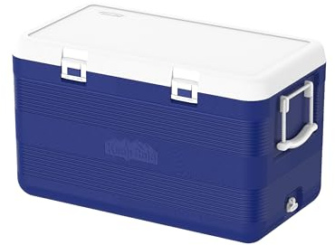 Duramax Deluxe Icebox 100L High performance cool box with PU Insulation, Icebox with ergonomic handles for easy handling, Fishing icebox, Cooler box, Blue