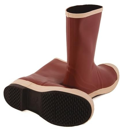 Tingley Pylon MB924B Neoprene Steel Toe Boot, 12-1/2 Inch Height, With Safety-Loc Outsole, Mens 10 / Womens 12, Brick Red Upper - Brown Sole