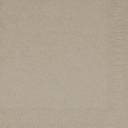 Duni Servietten 3lagig aus Zelltuch Uni greige, 33 x 33 cm, 1/4 Falz, 250 Stück