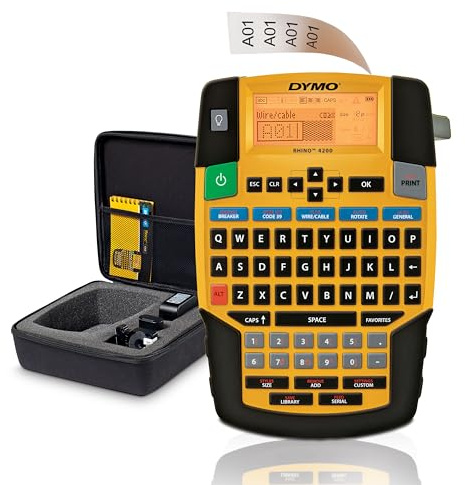 Kit de maletín Dymo Rhino | Teclado QWERTY | Amarillo