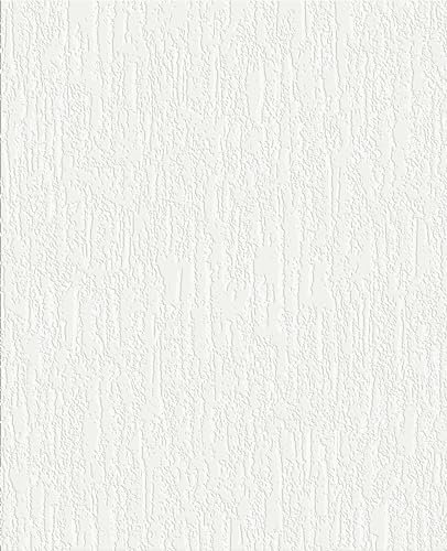 Superfresco Easy Papier peint Intissé à peindre Crépi écrasé 1005 x 52cm Blanc | Revêtement Mural, Tapisserie | Ambiance Facile à poser et à enlever