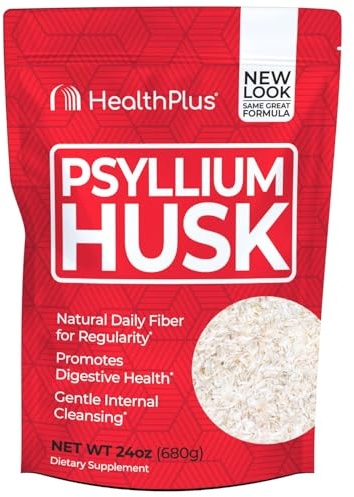 Health Plus, Psyllium Husk, 24 oz, 96 Servings - Natural Detox, Daily Dietary Fiber Supplement, Constipation Relief, Gentle Gut Cleanse, Keto Baking