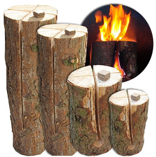 MGS SHOP Schwedenfeuer Baumstammfackel Big XXL h: 50-60cm Ø 20-25cm