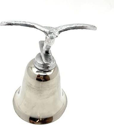 Botanica las Americas Traditional Obatala Bell, Silver Metal, 7 Tall (Width not specified), Handlebar Mount
