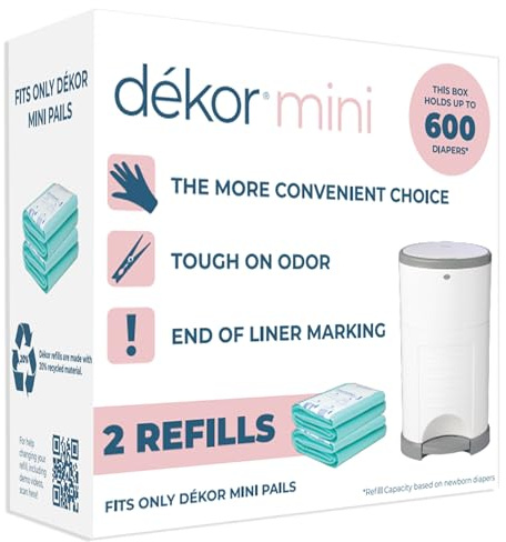 Dekor Mini secchio per pannolini di ricambio, confezione da 2